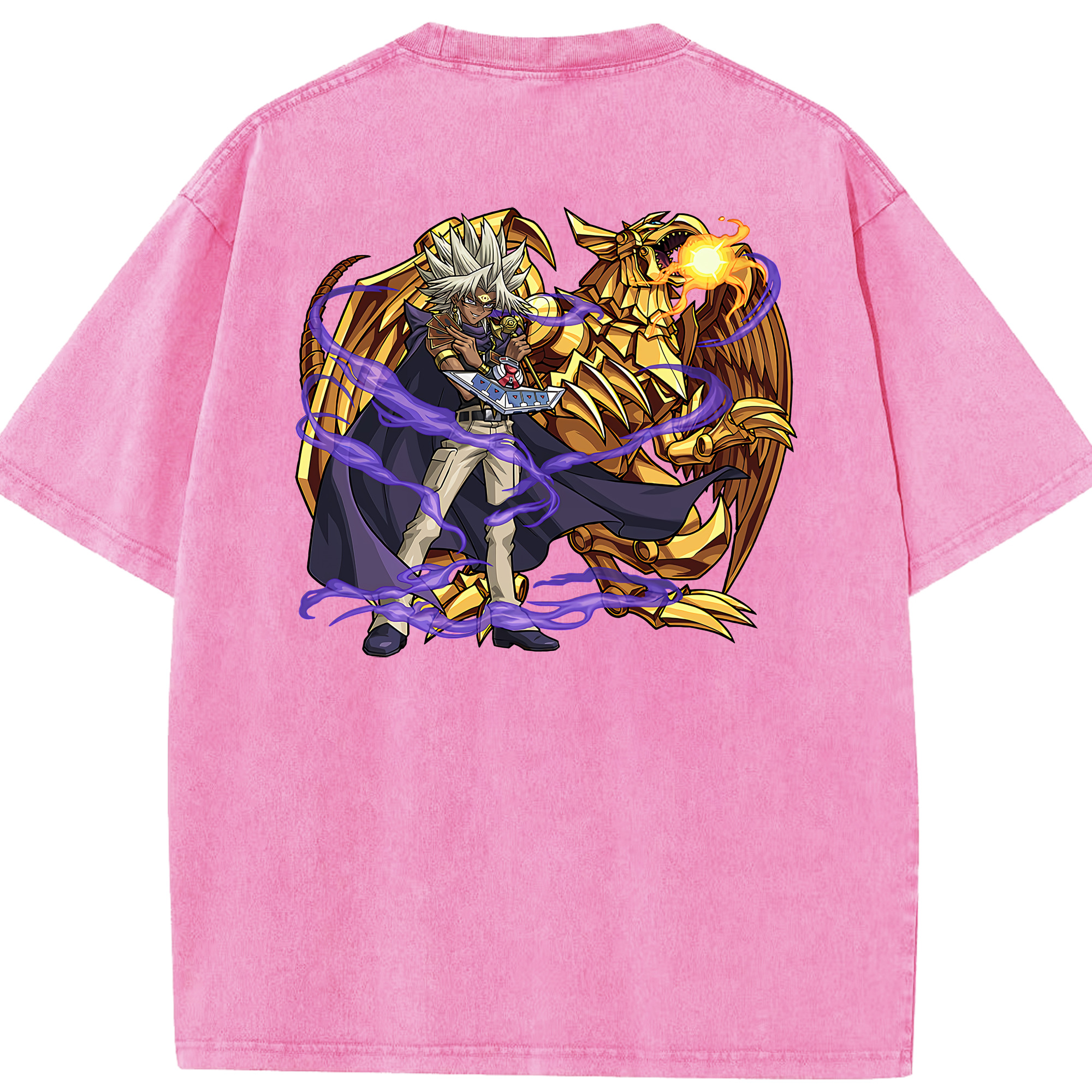 （画像用） 遊☆戯☆王 Yu-Gi-Oh! 綿100% ヴィンテージ風 半袖Tシャツ（背面プリント）